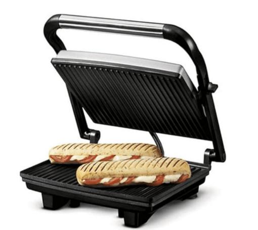 Nova NGS 2449 1000 Watt Panini Sandwich Grill Maker (Black/Grey), Plate Dimensions - 25.3 cm's Length / 17.8 cm's Width